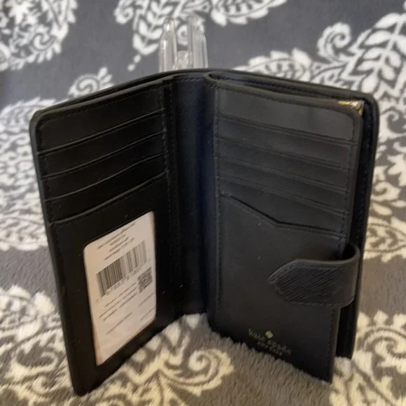 Kate Spade Staci Colorblock Medium Compact Bifold Wallet Warm Beige Multi - Picture 11 of 16